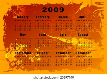Modern Calendar Design for year 2009