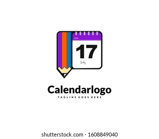 modern calendar and pencil logos