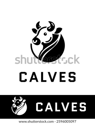 A modern calf logo featuring a stylized cow or calf head with a sleek, curved design