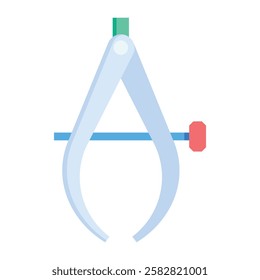 Modern caliper icon representing precise engineering measurements, mechanical accuracy, and industrial tools.