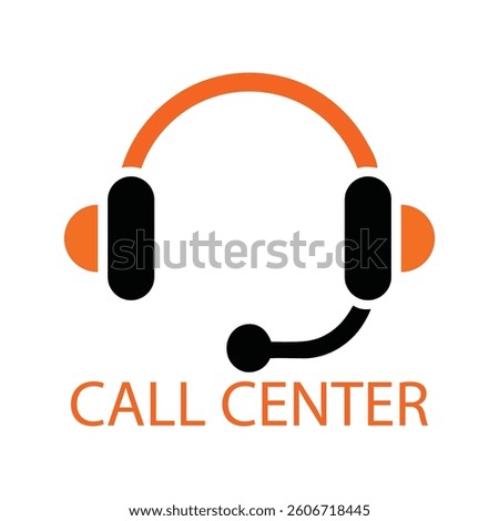 Modern call center headset logo design for business use.