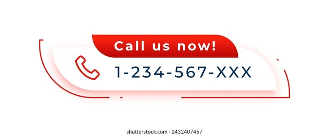 Moderne Call Us Now Header-Vorlage für Business Marketing Vektor