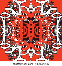 Modern calligraphic fantasy seamless vector pattern devoted to ancient muslim architecture