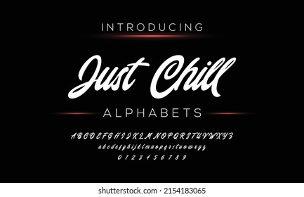 Moderne kalligraphische Schrift. Pinselstriche gestrichene Buchstaben.