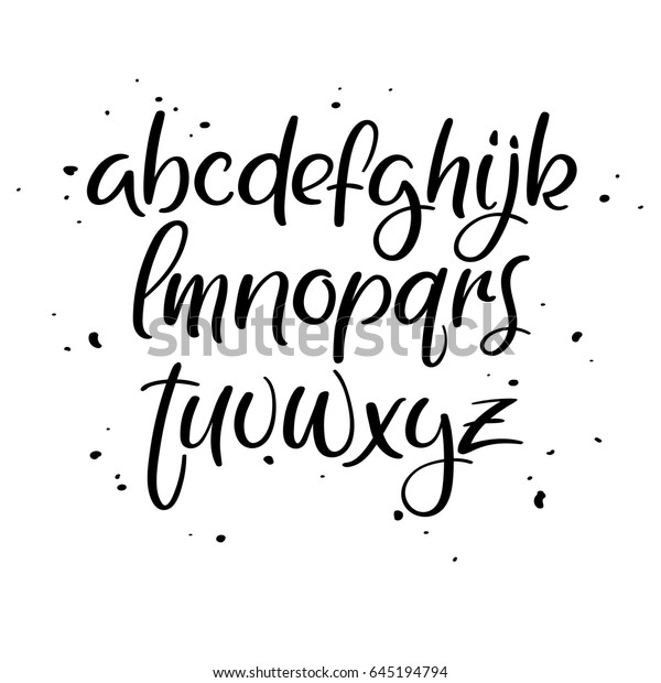 Modern Calligraphy Alphabet Decorative Handwritten Brush Stock Vector ...