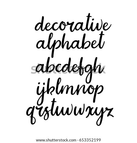 Modern Calligraphy Alphabet Handwritten Lowercase Letters Stock Vector ...