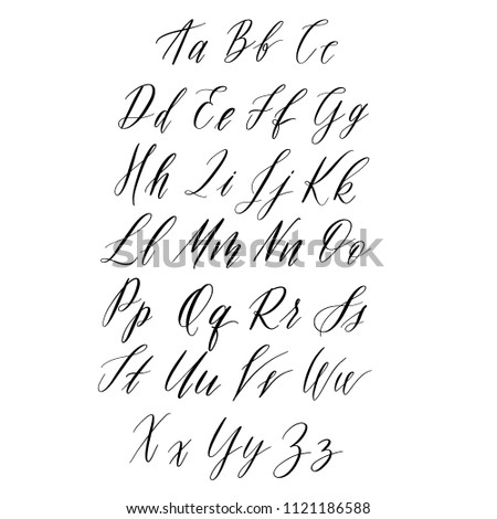 Modern Calligraphy Alphabet Vector Stock Vector (Royalty Free ...