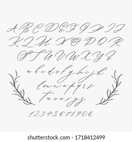 Caligrafía moderna Alphabet.Monograma de boda, Logo, Invitación.