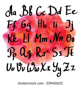 Modern calligraphy brush lettering. Vector card or poster design with unique typography. Hand written calligraphy alphabet. Detailed vector