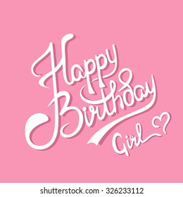 Modern calligraphy brush script Happy Birthday vector. Greeting card sign handwritten lettering typography vector. Perfect design for postcards and prints. Original hand crafted design. 