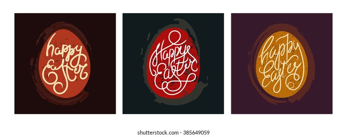 Modern calligraphy. Happy Easter typography background.