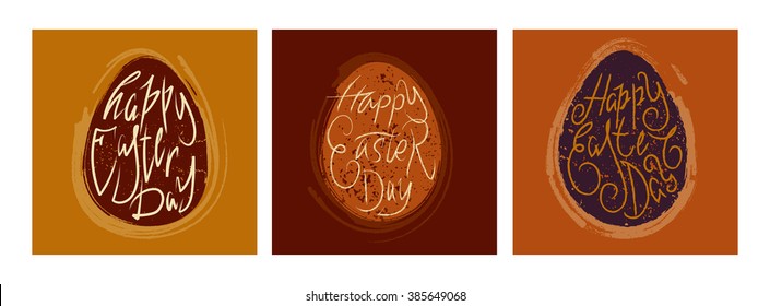 Modern calligraphy. Happy Easter typography background.