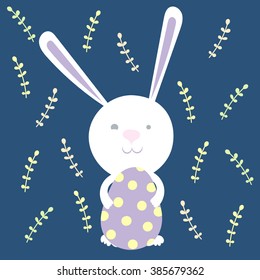 Modern calligraphy. Happy Easter typography background. Happy easter cards with Easter eggs. Vector illustration.	Happy Easter bunny.