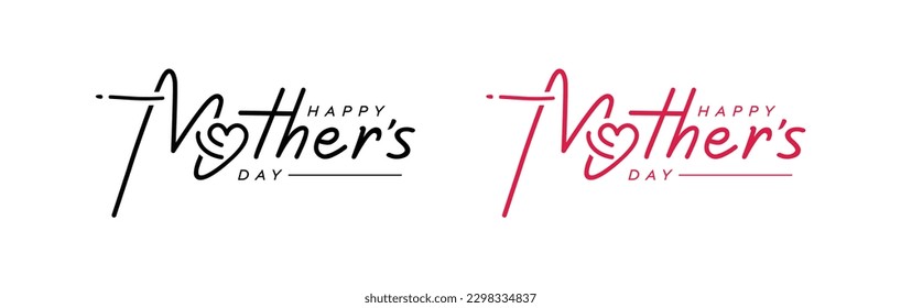 Modern calligraphy happy Mother's Day Letter with love Logo Design, happy Mother's Day logo design, love vector logo design, mother love logo design