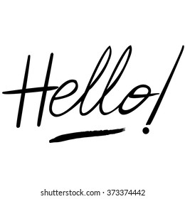 Modern calligraphy inspirational quote - hello. Modern calligraphy brush lettering. Vector card or poster design with unique typography.