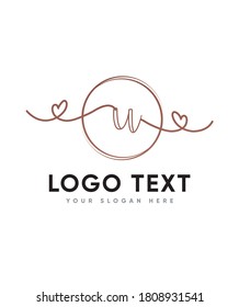 Moderna caligrafía tipo de letra modelo de logotipo U, logotipo vectorial para identidad empresarial y de empresa 