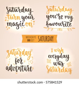 Modern calligraphy style coffee phrase big set. Handwritten brush ink lettering. Vector illustration for your design on light beige background.