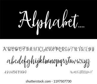 Modern Calligraphy Vintage Handwritten - vector Font for Lettering.Trendy Alphabet Retro Calligraphy Script.