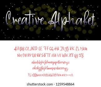 Modern Calligraphy Vintage Handwritten vector Font for Lettering.Trendy Retro Calligraphy Script.