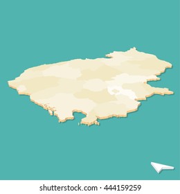 Modern Cambodia Three Dimensional Vector Map