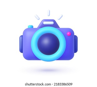 Modern camera 3d, great design for any purposes. 3d render illustration.