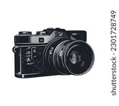 Modern camera design over white