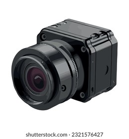 Modern camera equipment captures icon isolated