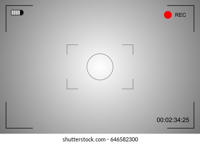 Modern camera focusing screen, viewfinders camera recording. Vector illustration