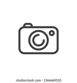 Modern Camera Icon. Simple Design. Vector Lines