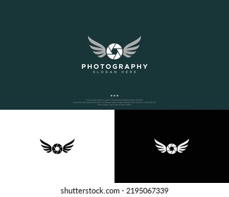 Modern Camera Photography Logo Design Template