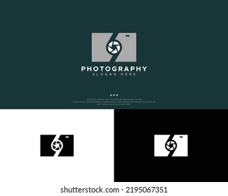 Modern Camera Photography Logo Design Template