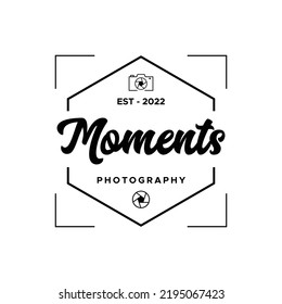 Modern Camera Photography Logo Design Template