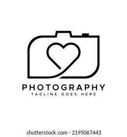 Modern Camera Photography Logo Design Template