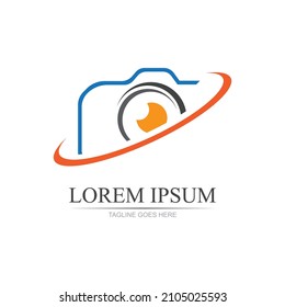 modern camera photography logo icon vector template