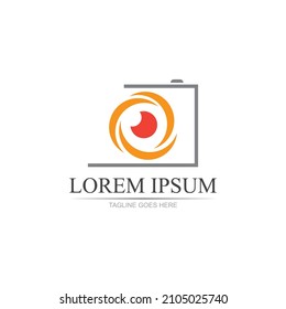 modern camera photography logo icon vector template