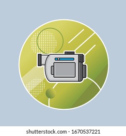 Modern Camera Vector Illustration on Modern Background