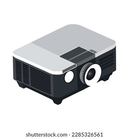 Modern camera video projector icon isolated