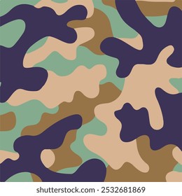 Moderno vetor de fundo de camuflagem impressão sem emenda, textura repetida, padrão clássico do exército
