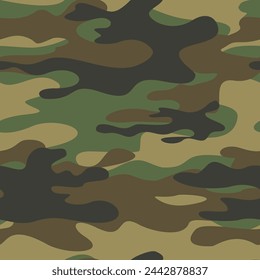 Camuflaje moderno, patrón clásico sin costuras, fondo militar. Forma, impresión de calle