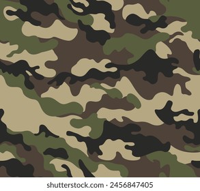Modern camouflage military background, classic pattern, fashion print