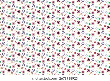 Un moderno patrón de camuflaje con círculos retro, puntos y Formas geométricas en multi color retro brillante. Perfecto para envolturas de regalo, fondos o diseños de prototipos de vehículos.