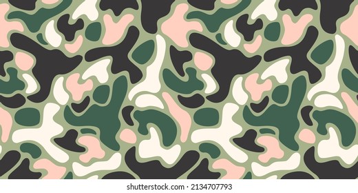 Modern camouflage seamless pattern. Vector abstract design for paper, cover, fabric, interior decor and other use.