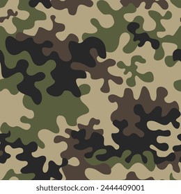 
Modern camouflage vector texture seamless pattern for print clothes, paper, fabric. Street background, military uniform