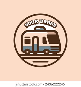 Modern camper van logo with a minimalist design, perfect for adventurous brands