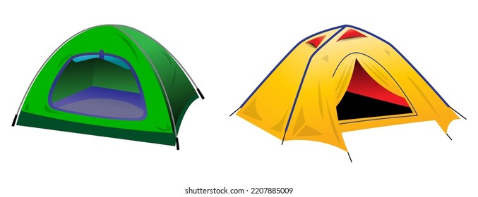 Modern camping tent for travel and summer 

holiday.
