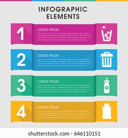 Modern can infographic template. infographic design with can icons includes canister, trash bin. can be used for presentation, diagram, annual report, web design.