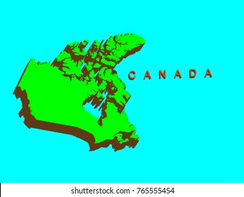 Modern Canada 3d Map on blue background.Vector illustration EPS 10