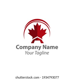 Modern Canada Maple Leaf Logo Design,canada maple real estate logo template.EPS 10