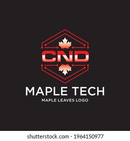 Modern Canada Maple Leaf Tech Logo Design, Canada maple real estate logo template.EPS 10