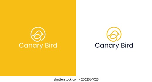 modern canary logo design inspiration in line art style